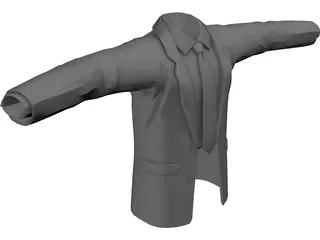 Shirt Tie and Suitcoat 3D Model preview
