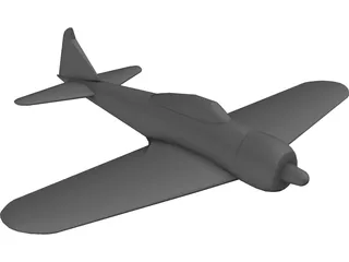 A6M Zero 3D Model preview