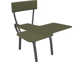 Student Desk 3D Model preview