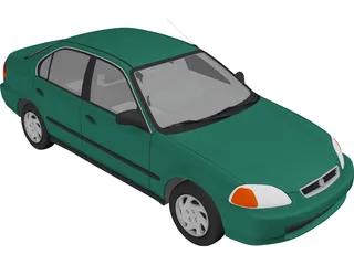 Honda Civic Sedan (1997) 3D Model preview