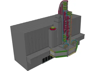 Artist Marquee with Neons 3D Model preview