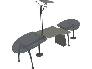 Super Office Desk 3D Model preview