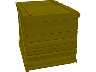 Wooden Crate 3D Model preview