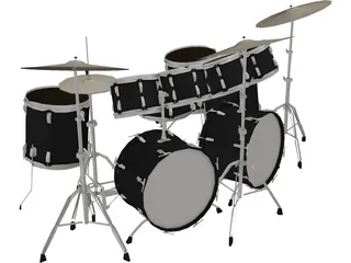 Ludwig 14Pc Drum Kit 3D Model preview