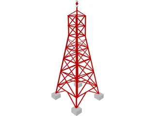 Radio Transmission Tower 3D Model preview