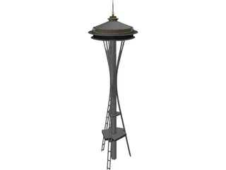 Seattle Space Needle Tower 3D Model preview