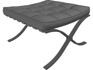 Mies van der Rohe-Barcelona Stool 3D Model preview