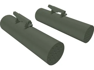 19 Shot Rocket Pod 3D Model preview
