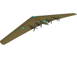 Northrop XB-35 Flying Wing 3D Model preview