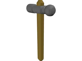 Ball Peen Hammer 3D Model preview