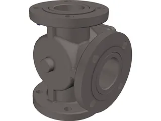 3-Way Valve 3D Model preview
