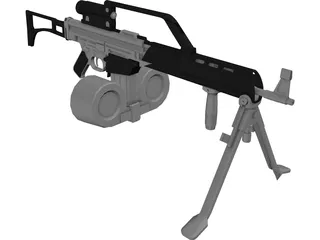 Stg44 modified SAW 3D Model preview