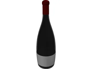 Wine Bottle 3D Model preview