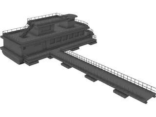 Tour Boat 3D Model preview