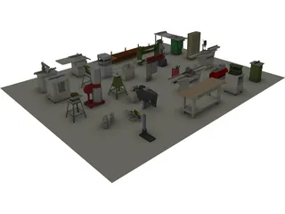 Woodworking Equipment 3D Model preview