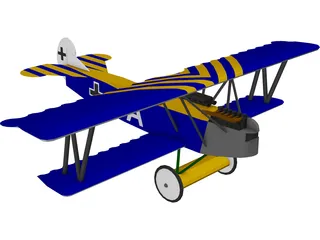 Fokker D.VII 3D Model preview