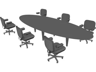 Table with Chairs 3D Model preview