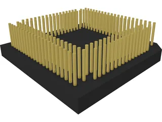 CPU Chip 3D Model preview