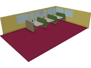 Diner Booths 3D Model preview