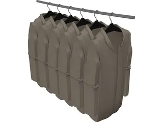 Jackets on Hangers 3D Model preview