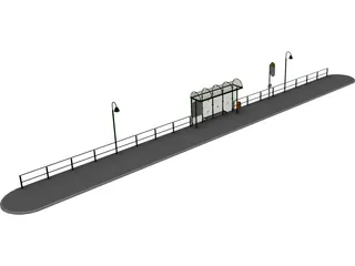 Bus Stop 3D Model preview