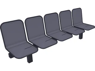Airport Chairs 3D Model preview