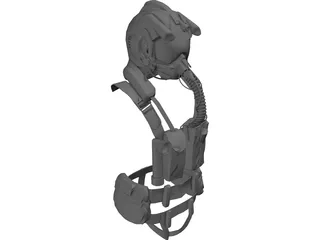 JSF USA Air Suit with Helmet 3D Model preview