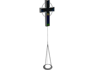 Carved Processional Cross 3D Model preview