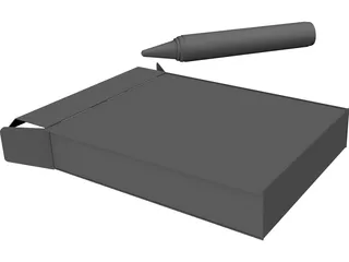 Box of Crayons 3D Model preview