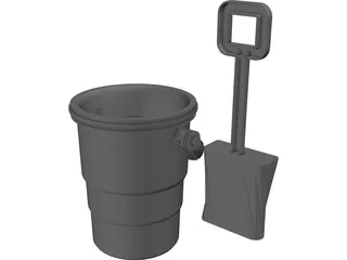 Sand Pail and Shovel 3D Model preview