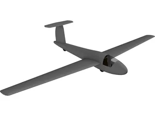 Sailplane Glider 3D Model preview