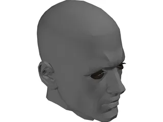 Male Adult Head 3D Model preview