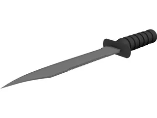 Ka-Bar Military Survival Knife 3D Model preview