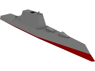 DDX Multi-Mission Stealth Destroyer 3D Model preview