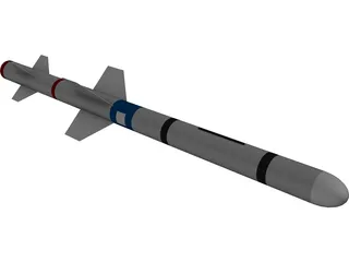 RIM-7 Sea Sparrow Missile 3D Model preview