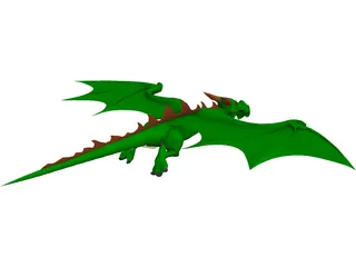 Little Green Dragon 3D Model preview