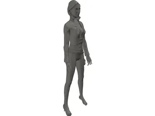 Pirate Woman 3D Model preview