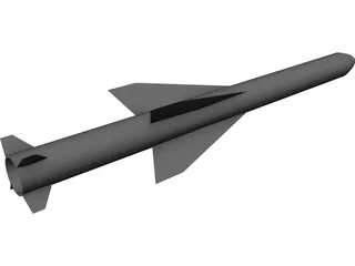 Exocet Missile 3D Model preview