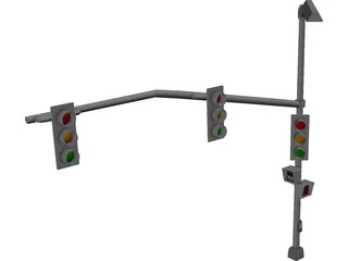 Street Traffic Light 3D Model preview