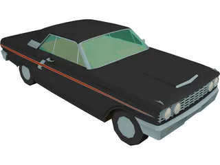 Ford Fairlane 500 Sports Coupe (1964) 3D Model preview