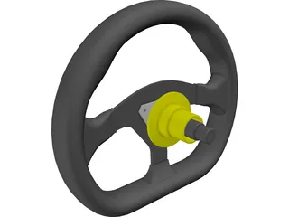 Race Car Steering Wheel (10 Inch For Small Formula Car) 3D Model preview