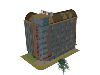 Small Passanger Hotel (Sofia, Bulgaria) 3D Model preview