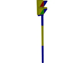 Pedestrian Street Light 3D Model preview