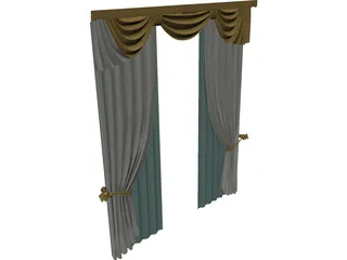 Curtains 3D Model preview