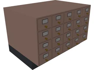 Card Catalogue 3D Model preview