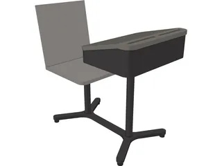 School Desk 3D Model preview
