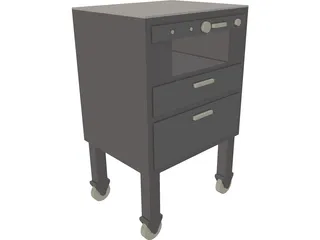 Hospital Bedside Console 3D Model preview