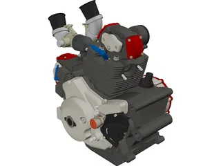 Honda CBR Blackbird 1100DS Engine 3D Model preview