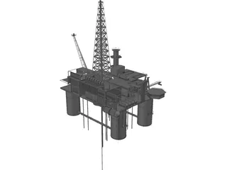 Oil Platform 3D Model preview