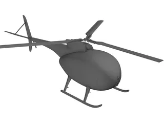Hughes 500 3D Model preview